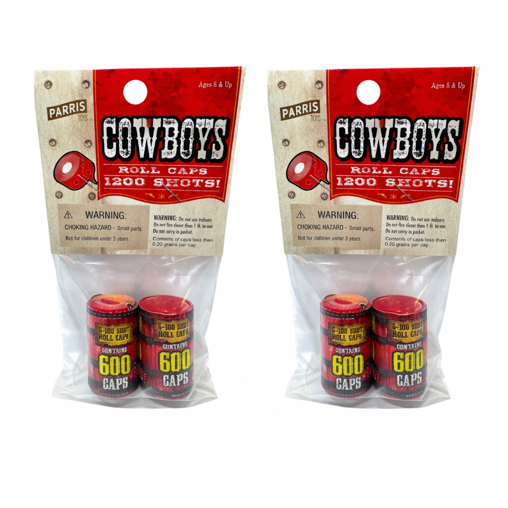 Parris Cowboys Paper Roll Caps Refill – 2 Pack (2400 Shots Total) Made in Germany Toy Cap Gun Ammo