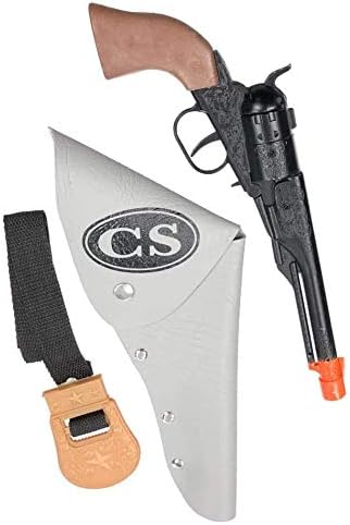 Parris Johnny Reb Pistol and Holster Set – 8 Shot Die Cast Toy Cap Gun with Belt