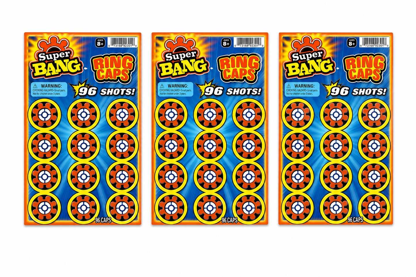 Super Bang 8 Shot Ring Caps Refill – 3 Pack (288 Shots Total) Toy Cap Gun Ammo