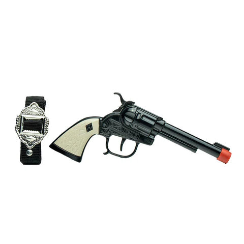 Outlaw Single Holster Set – Black 8 Shot Toy Cap Gun with Holster