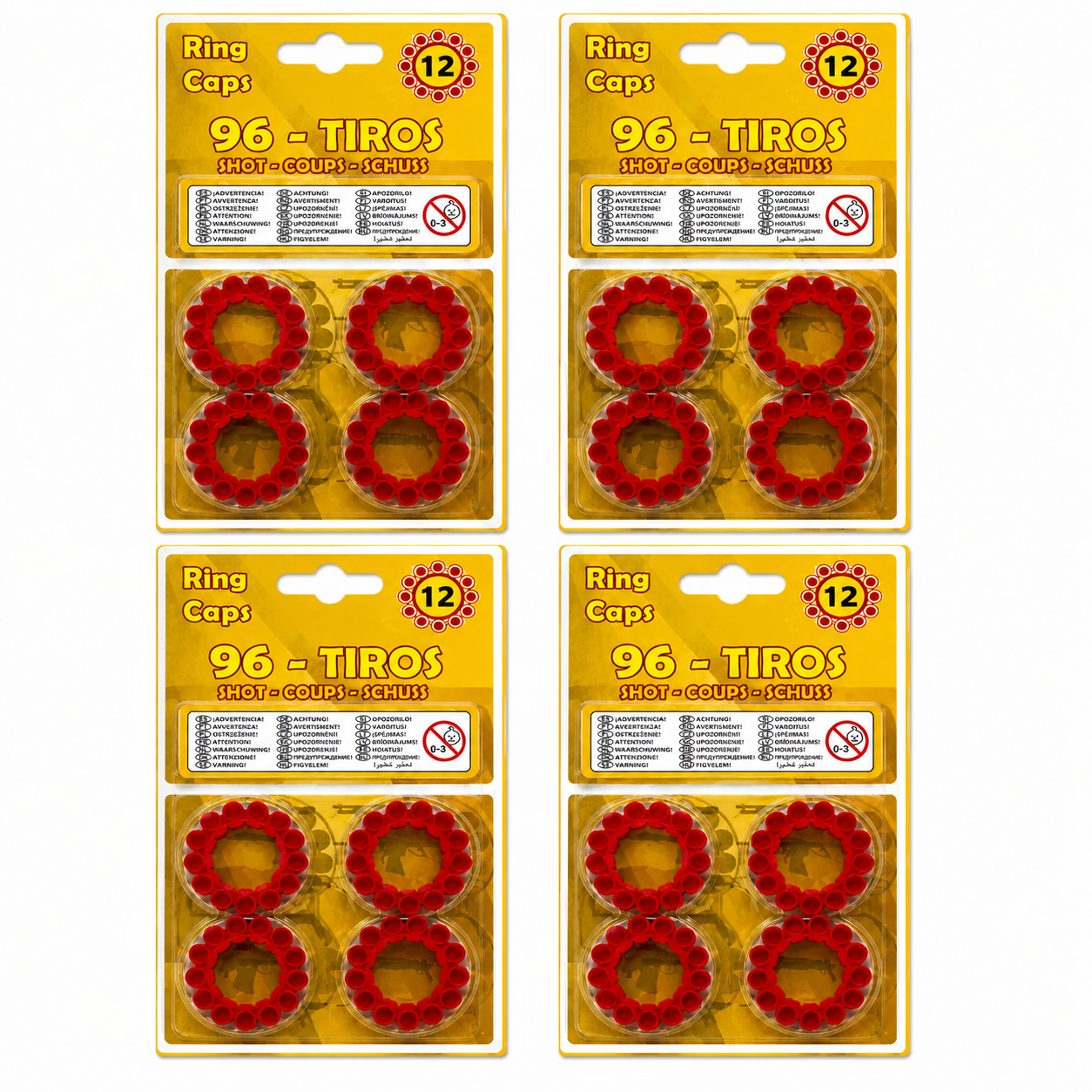 Gonher 12 Shot Ring Caps Refill – 4 Pack (384 Shots Total) Made in Germany Toy Cap Gun Ammo