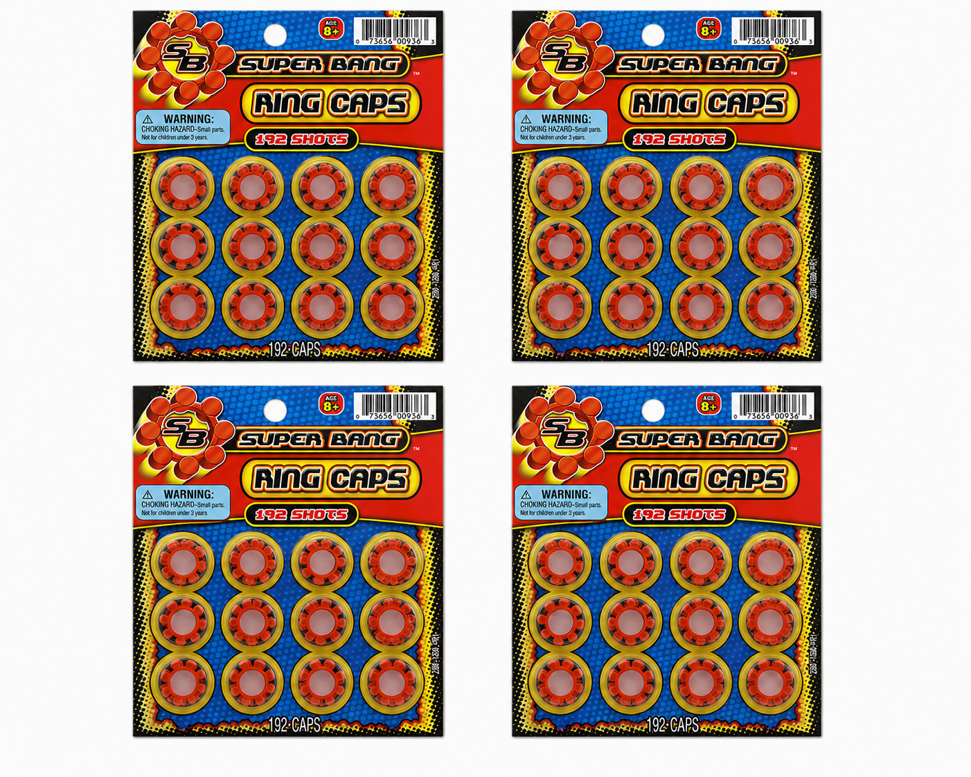Super Bang 8 Shot Ring Caps Refill – 4 Pack (768 Shots Total) Toy Cap Gun Ammo