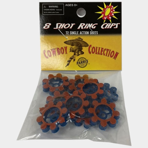 Parris 8 Shot Ring Caps Refill – 72 Shots Total Toy Cap Gun Ammo Made in Germany