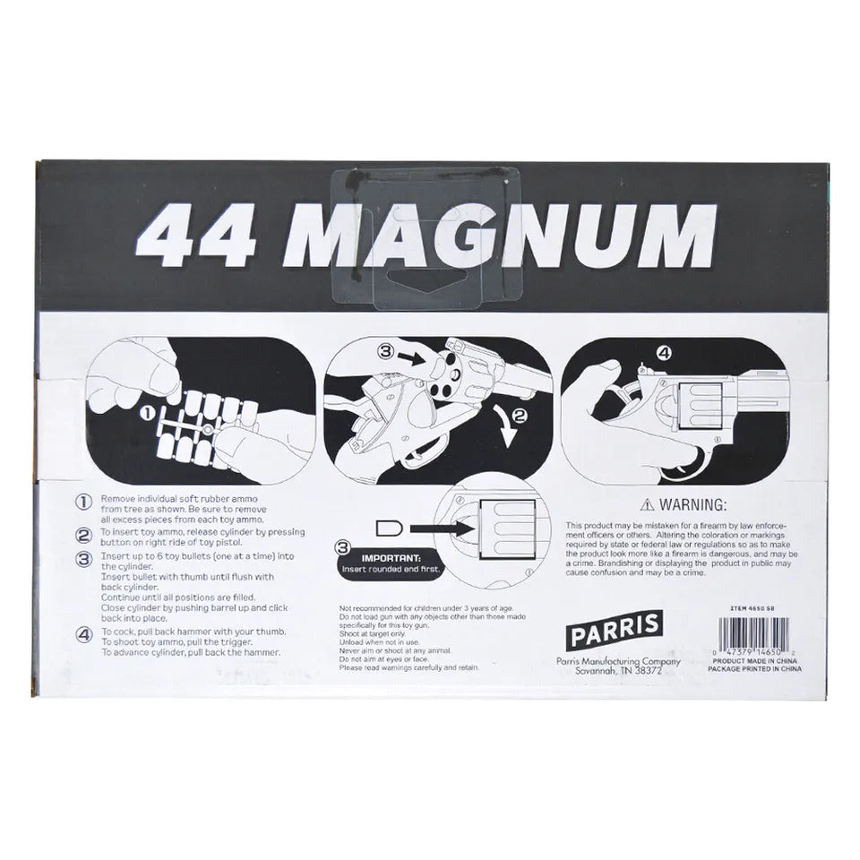 Parris 44 Magnum Revolver Dart Gun Toy – Plastic Replica Pistol with 24 Soft Rubber Darts