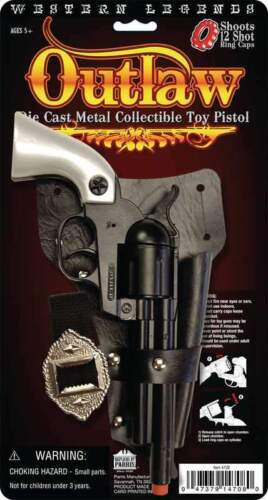 Parris Outlaw Holster Set – 12 Shot Die-Cast Toy Cap Gun with Belt and Holster