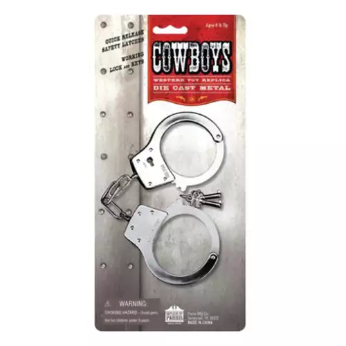 Parris Western Replica Handcuffs – Die-Cast Metal Toy Handcuffs with Working Keys