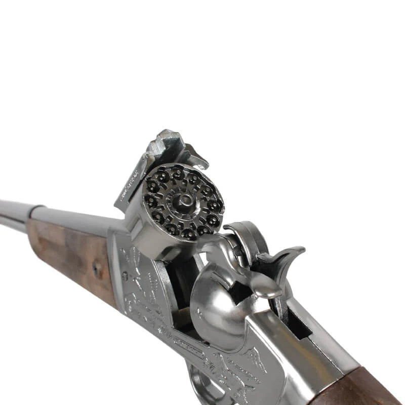 Gonher Cowboy Revolver Rifle – 12 Shot Ring Cap Rifle Silver Made in Spain