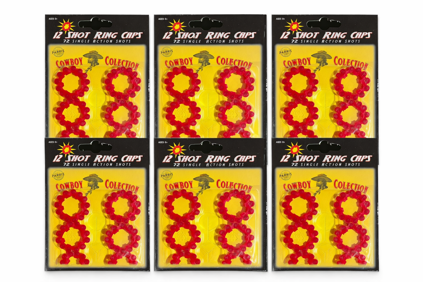 Parris 12 Shot Ring Caps Refill – 6 Pack (432 Shots Total) Made in Germany Toy Cap Gun Ammo