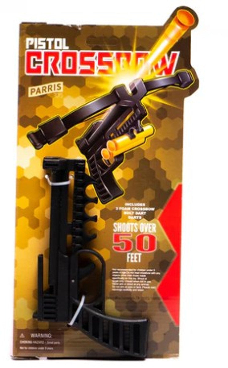 Parris Pistol Crossbow – Mini Foam Bolt Launcher with 3 Foam Arrows