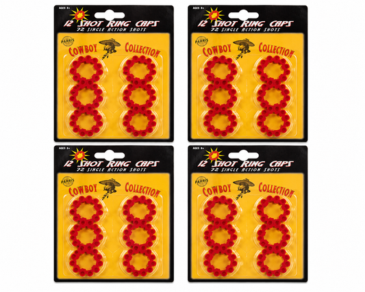 Parris 12 Shot Ring Caps Refill – 4 Pack (288 Shots Total) Made in Germany Toy Cap Gun Ammo