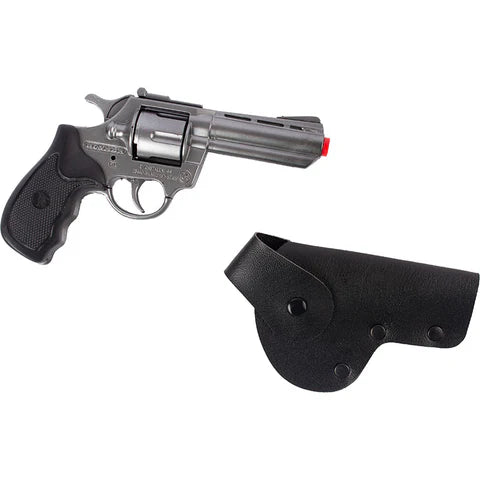Gonher Police 357 Magnum Revolver – 8 Shot Die-Cast Toy Cap Gun Chrome Made in Spain