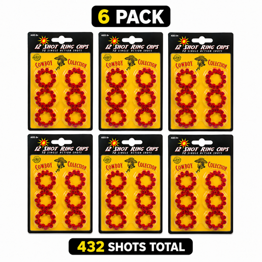 Parris 12 Shot Ring Caps Refill – 6 Pack (432 Shots Total) Made in Germany Toy Cap Gun Ammo