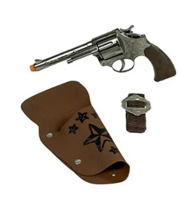 Billy the Kid Replica Revolver – 8 Shot Toy Cap Gun with Holster and Belt Made in Spain