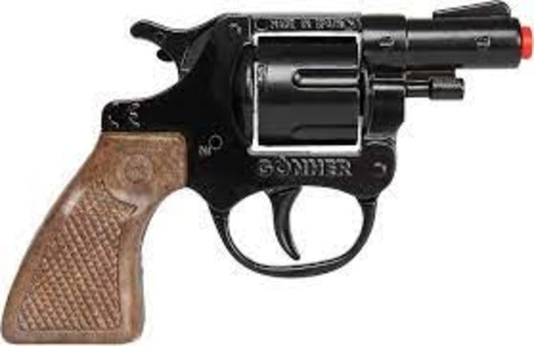 Gonher 357 Colt Detective Revolver – 8 Shot Die-Cast Toy Cap Gun Black Made in Spain