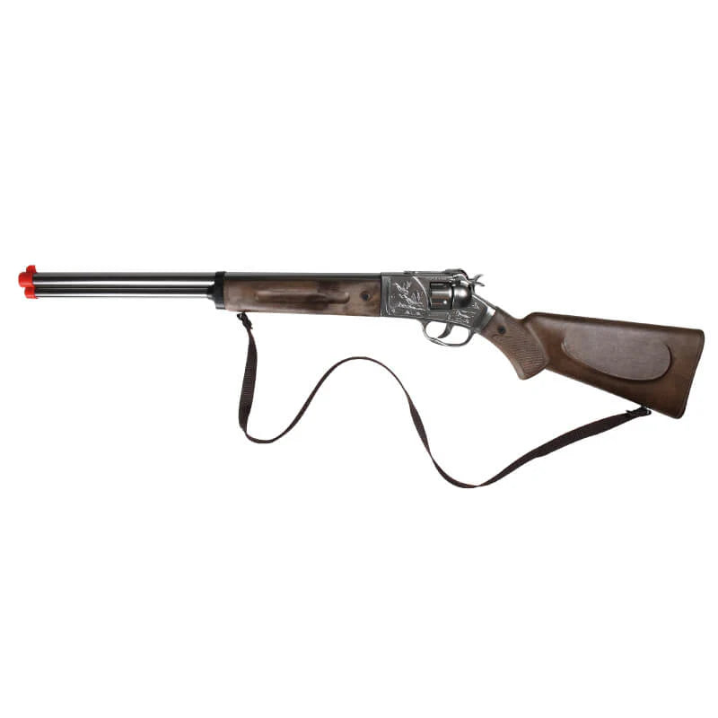 Gonher Cowboy Revolver Rifle – 12 Shot Ring Cap Rifle Silver Made in Spain