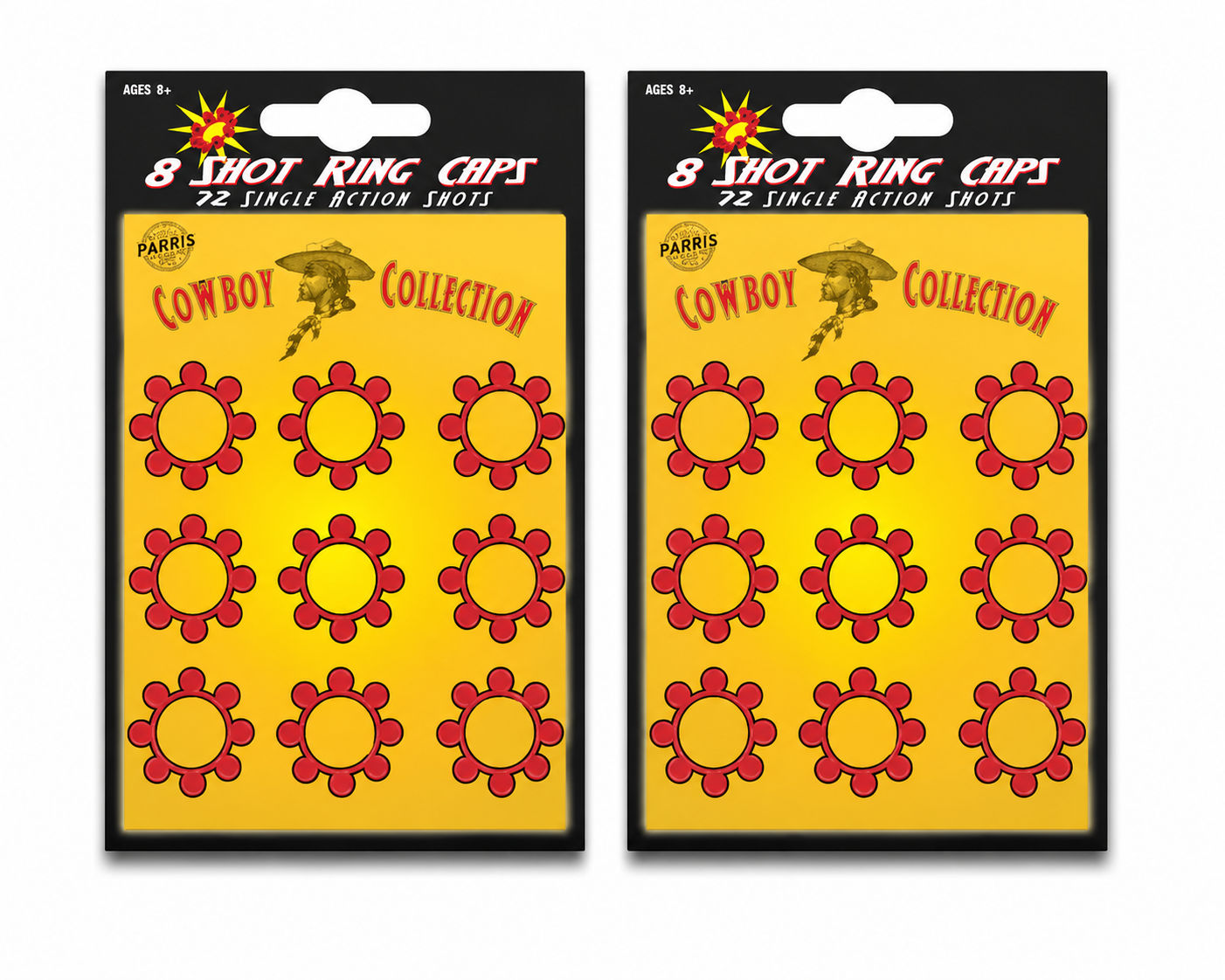 Parris 8 Shot Ring Caps Refill – 2 Pack (144 Shots Total) Made in Germany Toy Cap Gun Ammo