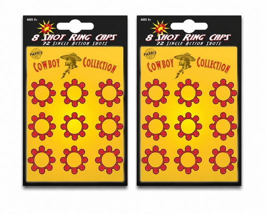 Parris 8 Shot Ring Caps Refill – 2 Pack (144 Shots Total) Made in Germany Toy Cap Gun Ammo