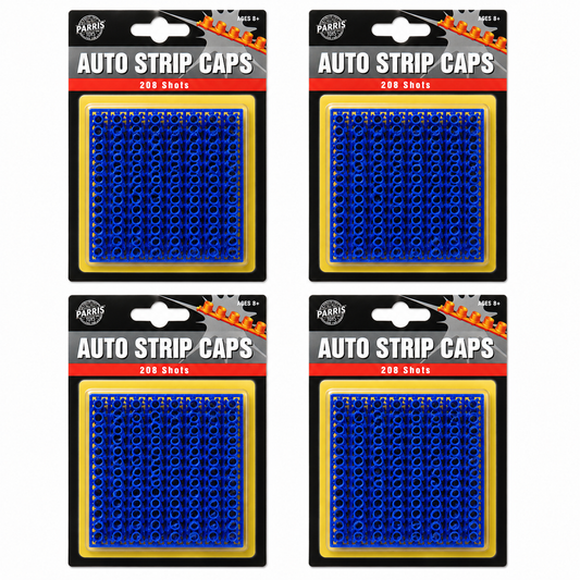 Parris Single Shot Strip Caps Refill – 4 Pack (832 Shots Total) Made in Germany Toy Cap Gun Ammo
