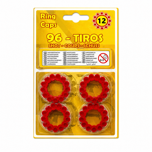 Gonher 12 Shot Ring Caps Refill – 96 Shots Total (Made in Germany) Toy Cap Gun Ammo