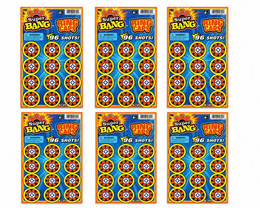 Super Bang 8 Shot Ring Caps Refill – 6 Pack (576 Shots Total) Toy Cap Gun Ammo