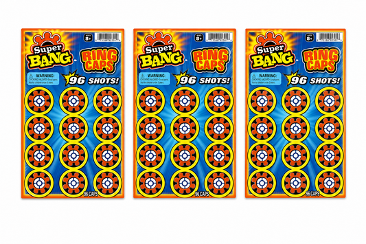 Super Bang 8 Shot Ring Caps Refill – 3 Pack (288 Shots Total) Toy Cap Gun Ammo