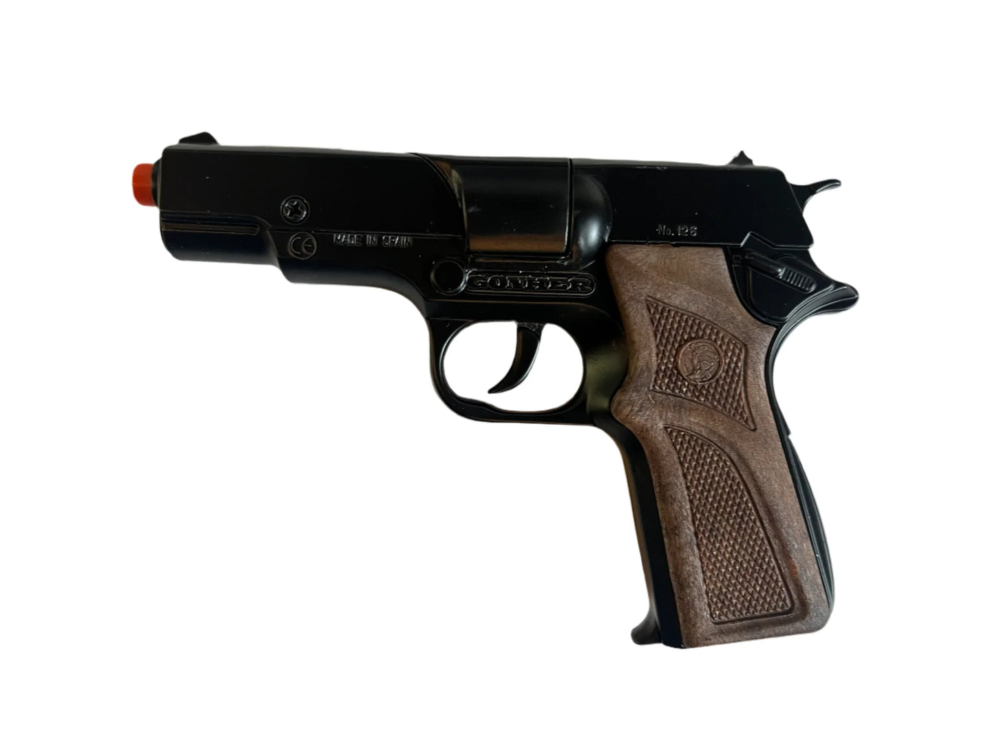 Gonher Colt Government Style 1911 Cap Gun – 8 Shot Die-Cast Toy Pistol Black Made in Spain