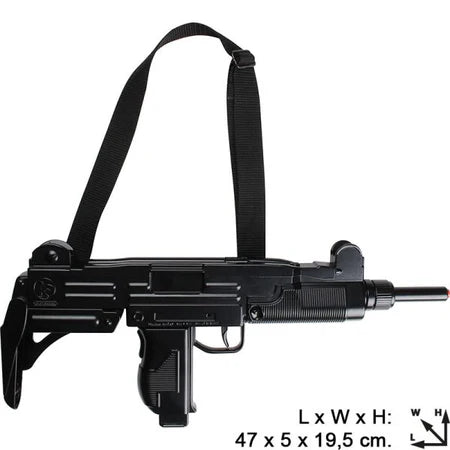 Gonher UZI M-134 Replica Cap Gun – 12 Shot Ring Cap Submachine Gun with Sling Made in Spain