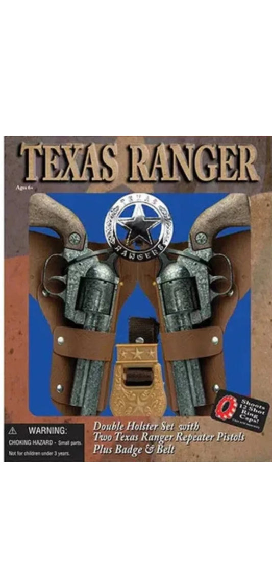 Parris Texas Ranger Double Holster Set – 12 Shot Cap Gun Toy (Die Cast, Wild West Set)