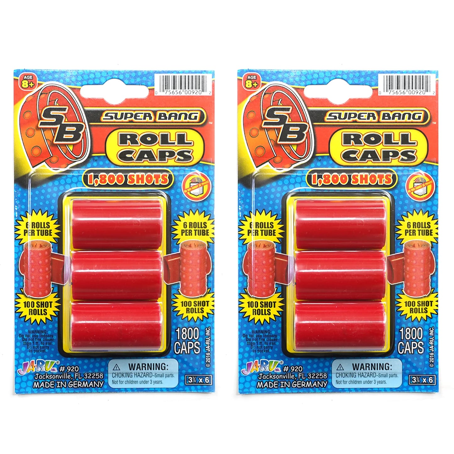 Paper Roll Caps Refill – 2 Pack (3600 Shots Total) Made in Germany Toy Cap Gun Ammo