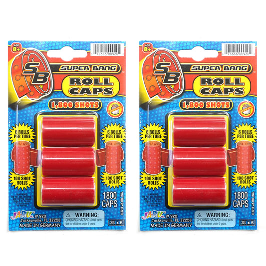 Paper Roll Caps Refill – 2 Pack (3600 Shots Total) Made in Germany Toy Cap Gun Ammo