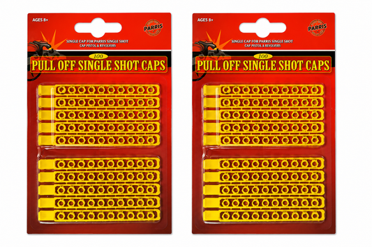 Parris Single Shot Caps Refill – 2 Pack (200 Shots Total) Made in Germany Toy Cap Gun Ammo