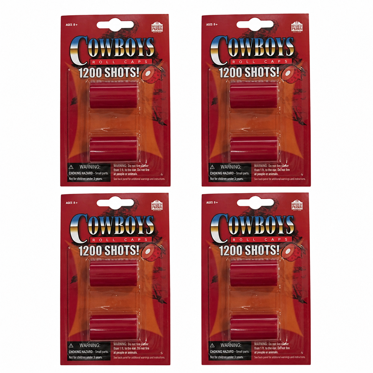 Parris Cowboys Paper Roll Caps Refill – 4 Pack (4800 Shots Total) Made in Germany Toy Cap Gun Ammo