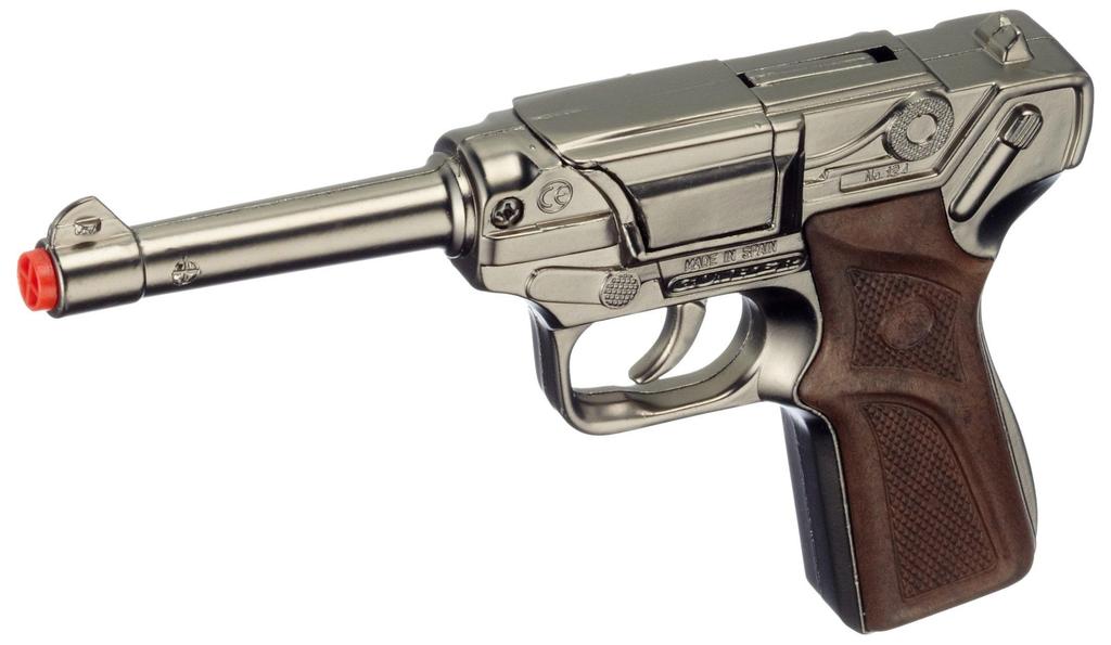 Gonher German Luger Style Police 8 Shot Diecast Cap Gun