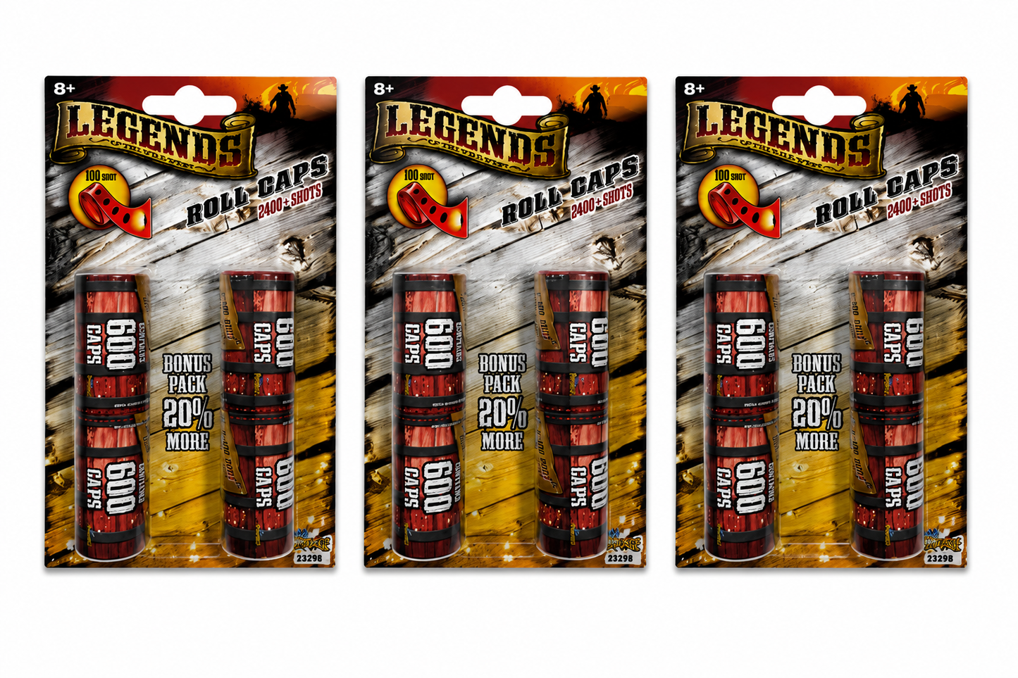 Jaru Paper Roll Caps Refill – 3 Pack (7200 Shots Total) Made in Germany Toy Cap Gun Ammo