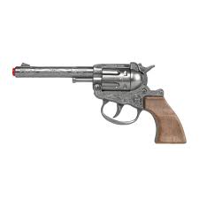 Gonher Classic Cowboy Revolver – Paper Roll Cap Toy Gun Silver Made in Spain
