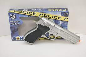 Gonher S&W Style Police Revolver – 8 Shot Die-Cast Toy Cap Gun Silver Made in Spain