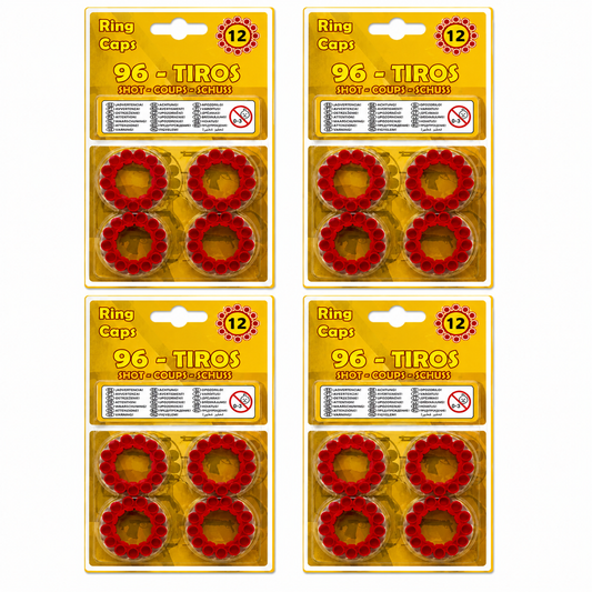 Gonher 12 Shot Ring Caps Refill – 4 Pack (384 Shots Total) Made in Germany Toy Cap Gun Ammo