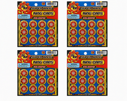 Super Bang 8 Shot Ring Caps Refill – 4 Pack (768 Shots Total) Toy Cap Gun Ammo