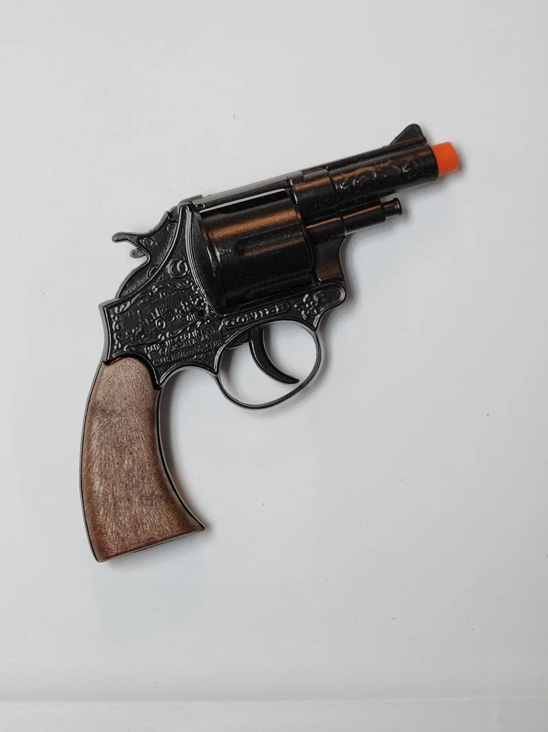Gonher Colt Style Revolver – 12 Shot Die-Cast Toy Cap Gun Black Made in Spain