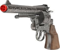 Gonher Classic Cowboy Revolver – Paper Roll Cap Toy Gun Silver Made in Spain