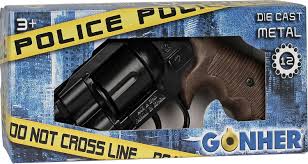 Gonher 357 Colt Detective Revolver – 8 Shot Die-Cast Toy Cap Gun Black Made in Spain