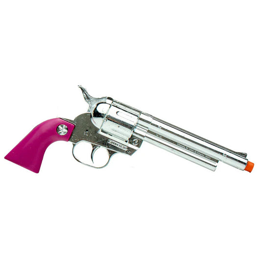 Texas Rose Silver Revolver – 12 Shot Ring Cap Gun Toy Pistol Made in Spain