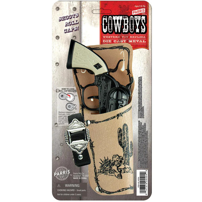 Outlaw Single Holster Set – Black 8 Shot Toy Cap Gun with Holster