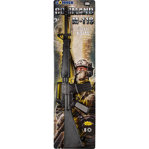 Gonher Command M-118 M16 Style Cap Rifle – 8 Shot Toy Cap Gun with Sling Made in Spain