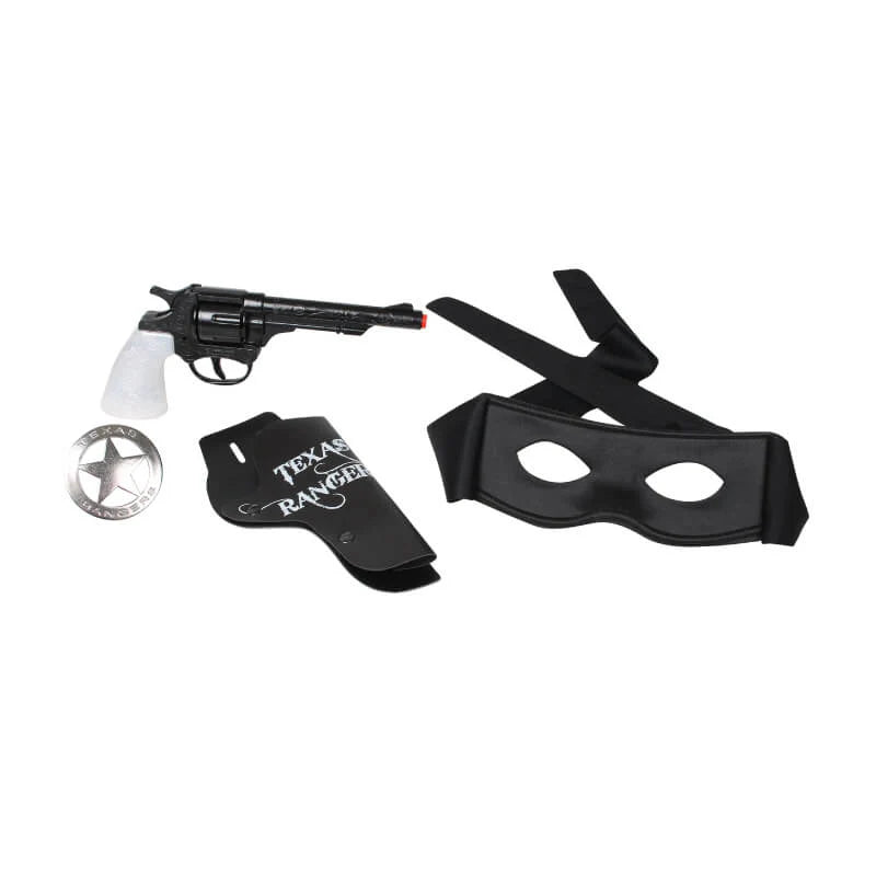 Gonher Cowboy Revolver Playset – 12 Shot Silver Cap Gun with Holster & Belt Made in Spain