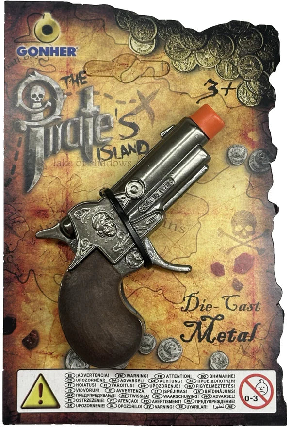 Gonher Mini Pirate Derringer Pistol – Die-Cast Metal Pirate Toy Replica Made in Spain