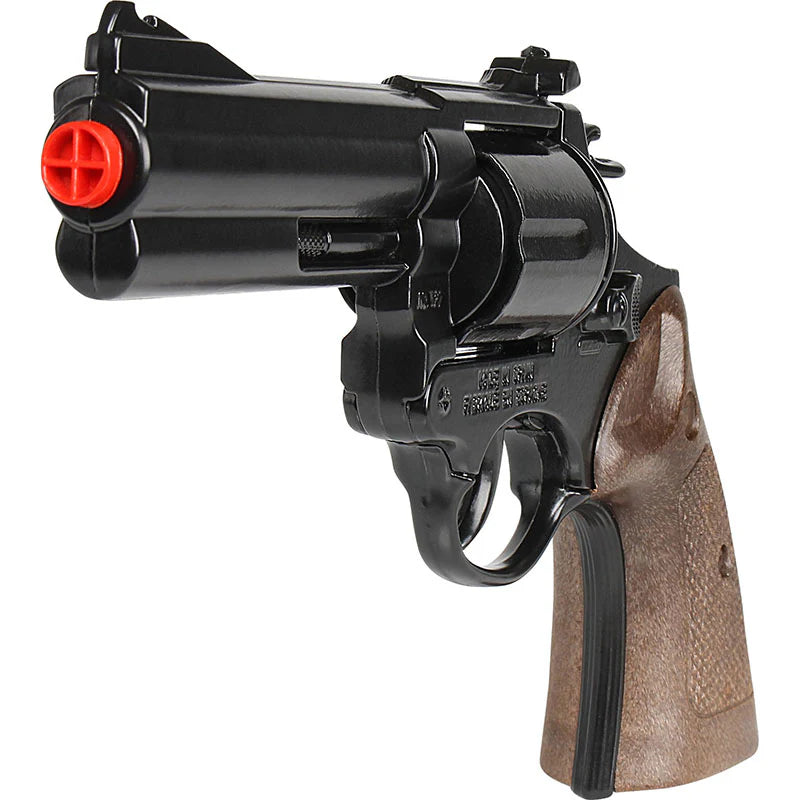 Gonher Police Detective Pistol – 12 Shot Ring Cap Toy Gun Black Made in Spain