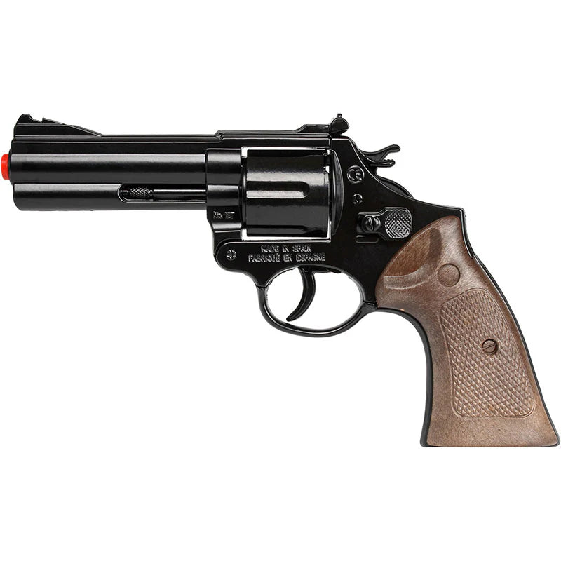 Gonher Police Detective Pistol – 12 Shot Ring Cap Toy Gun Black Made in Spain
