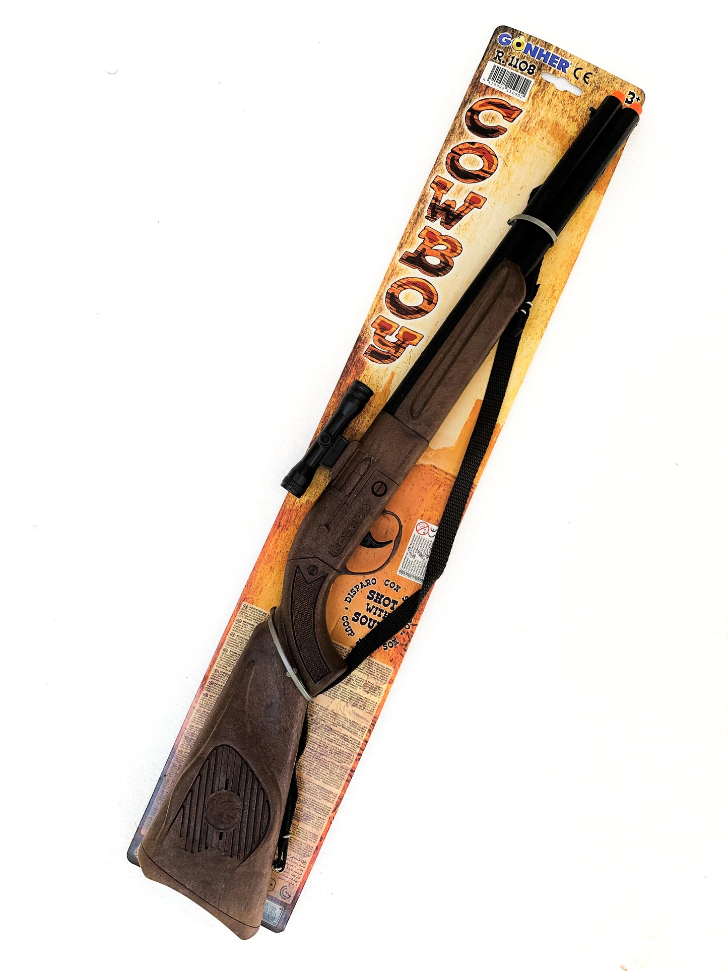 Gonher Cowboy Style Sound Shotgun with Scope – 26 Inch Toy Rifle Made in Spain