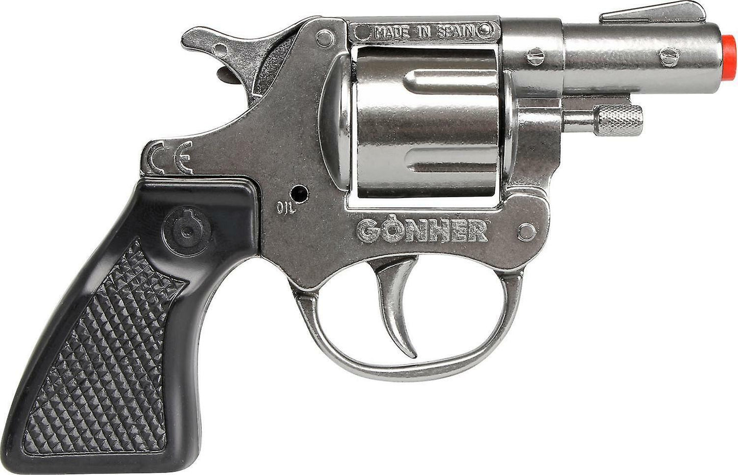 Gonher 357 Colt Detective Revolver – 8 Shot Die-Cast Toy Cap Gun Silver Made in Spain